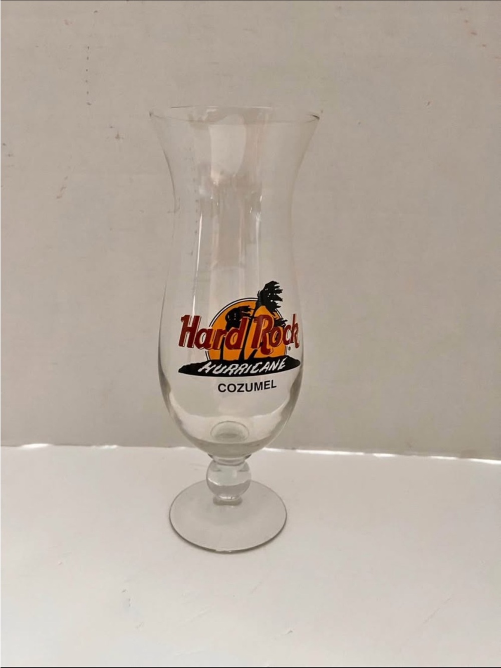 Hard Rock Hurricane Glass Cozumel - Clear with Orange & Black Logo
